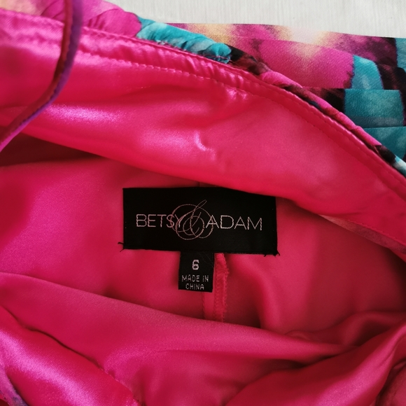 Betsy & Adam Multi Colored Maxi Gown Size 6 - Picture 6 of 11